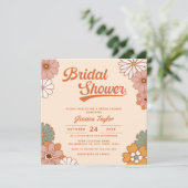 Groovy Retro Bloemen Vrijgezellenfeest Kaart (Staand voorkant)