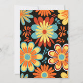 Groovy Retro Bloemenbruiloft Kaart (Achterkant)