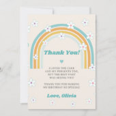 Groovy Retro Bloemige Dankkaart Kaart (Voorkant)