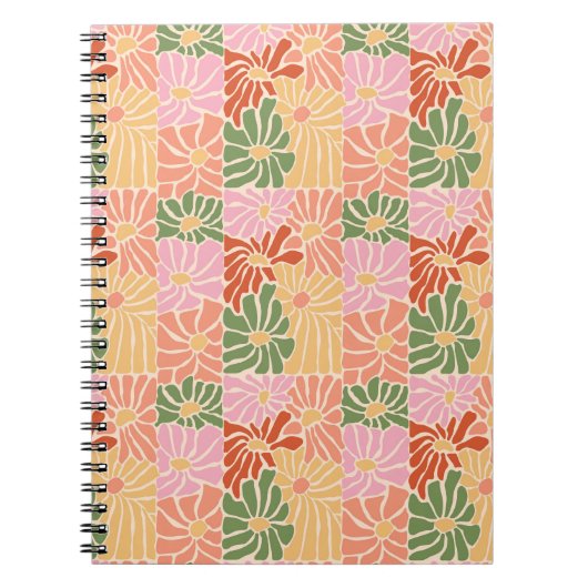 Groovy Retro Bloemstuk  Notitieboek (Voorkant)
