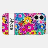 Groovy Retro Bloemstuk Persoonlijk Case-Mate iPhone Case (Achterkant (horizontaal))