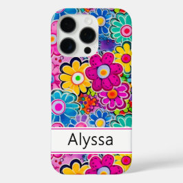 Groovy Retro Bloemstuk Persoonlijk iPhone 16 Pro Hoesje
