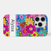 Groovy Retro Bloemstuk Persoonlijk iPhone Hoesje (Achterkant horizontaal)