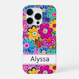 Groovy Retro Bloemstuk Persoonlijk iPhone 16 Pro Hoesje