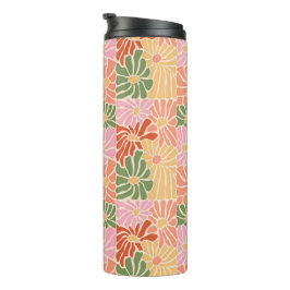 Groovy Retro Bloemstuk Thermosbeker