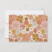 Groovy Retro Bloemstuk Vlakke Notitiekaart Notitiekaartje (Achterkant)