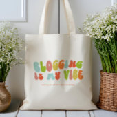 Groovy Retro Bloggen is mijn vibe, blog, blogger Tote Bag