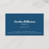 Groovy Retro Blue Abstract Checkerboard Trendy Visitekaartje (Voorkant)