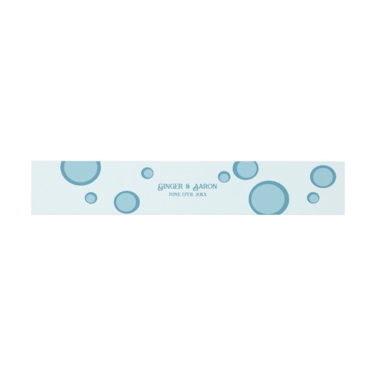 Groovy Retro Blue Circles 70s Nostalgische bruilof Uitnodigingen Wikkel (Vlak)