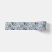 Groovy Retro Blue Protea en Daisy Pattern Grosgrain Lint (Voorkant)