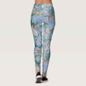 Groovy Retro Blue Protea en Daisy Pattern Leggings (Achterkant)