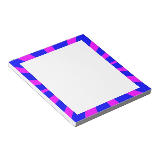 Groovy Retro Blue & Roze achtergrond Notitieblok (Schuin)