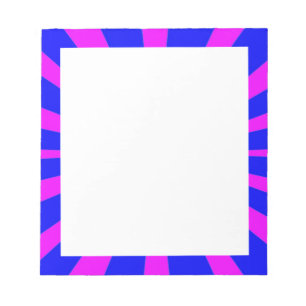 Groovy Retro Blue & Roze achtergrond Notitieblok