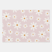Groovy Retro Blush Roze Daisy Inpakpapier Vel (Voorkant)