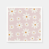 Groovy Retro Blush Roze Daisy Servet (Voorkant)