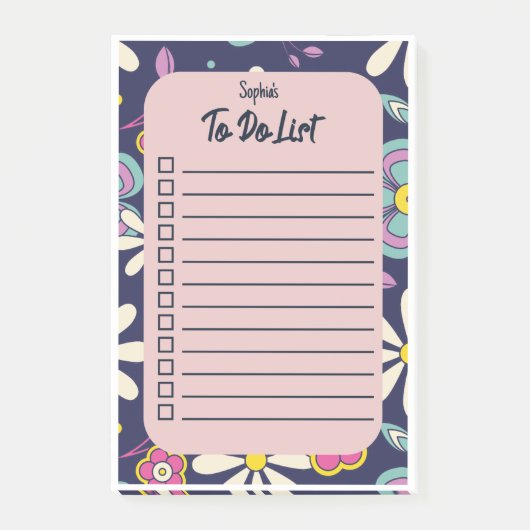 Groovy Retro  Bohemian om lijstnaam te doen Post-it® Notes (Voorkant)