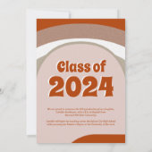 Groovy Retro Boho Arch Foto Afstuderen Aankondiging (Achterkant)