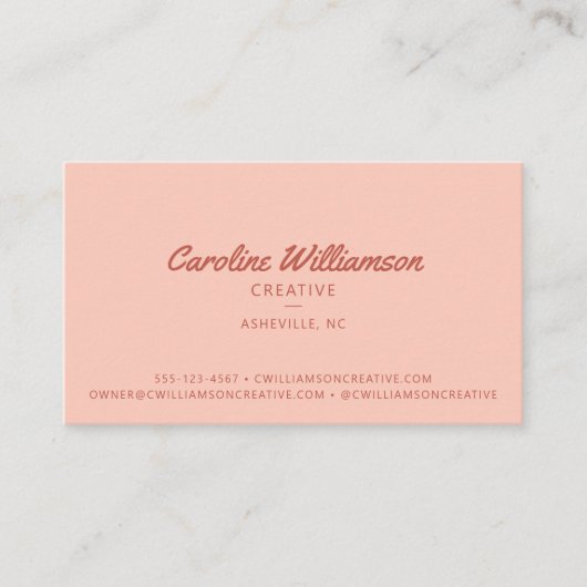 Groovy Retro Boho Blush Pink Red Botanical Trendy Visitekaartje (Voorkant)