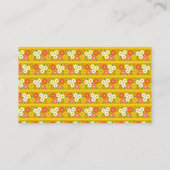 Groovy Retro Boho Chartreuse Groene Bloem Visitekaartje (Achterkant)