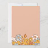 Groovy Retro Boho Daisy Baby shower Kaart (Achterkant)