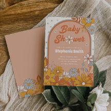 Groovy Retro Boho Daisy Baby shower