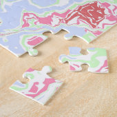 Groovy Retro Boho Eclectische Funky Kleurrijk Marm Legpuzzel (Zijkant)
