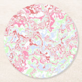 Groovy Retro Boho Eclectische Funky Kleurrijk Marm Ronde Kartonnen Onderzetter (Voorkant)