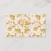 Groovy Retro Boho Green Pastel Botanical Trendy Visitekaartje (Achterkant)