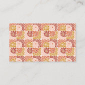 Groovy Retro Boho Mosterd Geel Botanisch Trendy Visitekaartje (Achterkant)