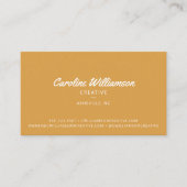 Groovy Retro Boho Mosterd Geel Botanisch Trendy Visitekaartje (Voorkant)