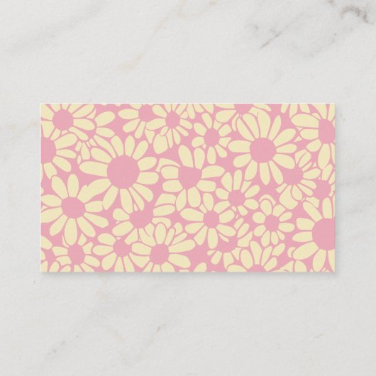 Groovy Retro Boho Roos Botanische Trendy Visitekaartje (Achterkant)