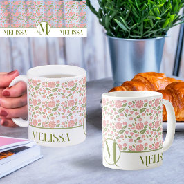 Groovy Retro Boho Roze Bloemen Patroon Daisy Koffiemok