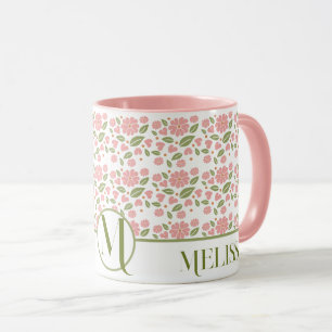 Groovy Retro Boho Roze Bloemen Patroon Daisy Mok