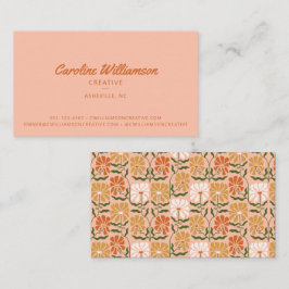 Groovy Retro Boho verbrand Sinaasappel botanische  Visitekaartje