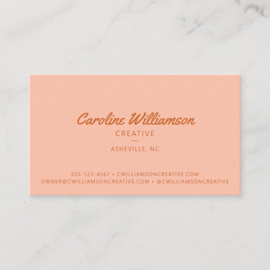 Groovy Retro Boho verbrand Sinaasappel botanische  Visitekaartje (Voorkant)