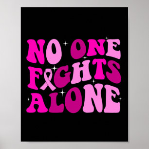 Groovy Retro borstkankerbewustzijn Niemand vecht Poster