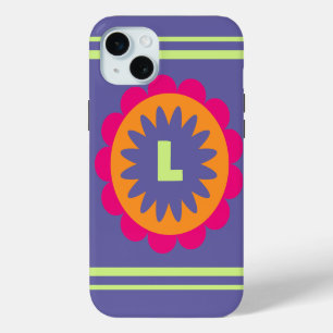 Groovy Retro Botanische Patroon Kunstwerk iPhone 15 Mini Hoesje