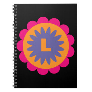 Groovy Retro Botanische Patroon Kunstwerk Notitieboek