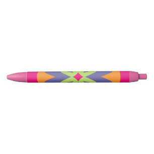 Groovy Retro Botanische Patroon Kunstwerk Zwarte Inkt Pen