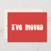 Groovy Retro Bright Red Ik heb nieuw adres verplaa Briefkaart (Voorkant / Achterkant)