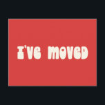 Groovy Retro Bright Red Ik heb nieuw adres verplaa Briefkaart<br><div class="desc">Modern Ik heb Nieuwe Huis Bewegende Aankondiging Briefkaart in Helder Rood verplaatst</div>