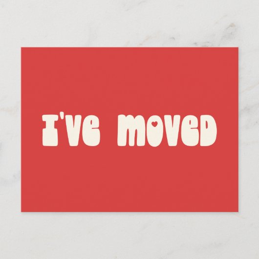 Groovy Retro Bright Red Ik heb nieuw adres verplaa Briefkaart (Voorkant)