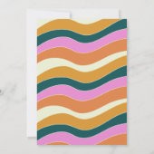 Groovy Retro Bright roze Wavy Lines Vrijgezellenfe Kaart (Achterkant)