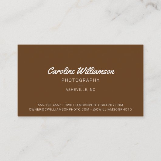 Groovy Retro Brown Oranje botanische druppels rend Visitekaartje (Voorkant)