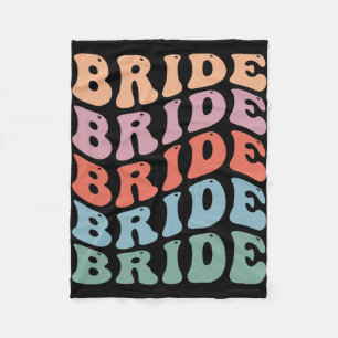 Groovy Retro Bruid Bachelorette Feest Bruids Bruid Fleece Deken