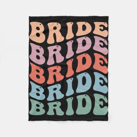 Groovy Retro Bruid Bachelorette Feest Bruids Bruid Fleece Deken (Voorkant)