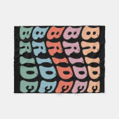 Groovy Retro Bruid Bachelorette Party Bruid Fleece Deken (Voorkant (Horizontaal))