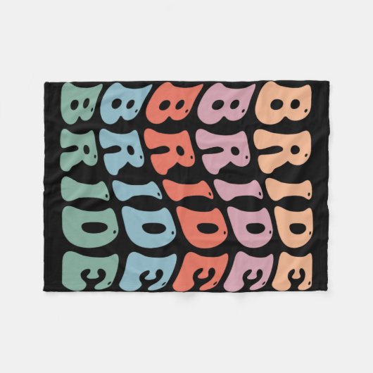 Groovy Retro Bruid Bachelorette Party Bruid Fleece Deken (Voorkant (Horizontaal))