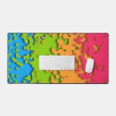 Groovy Retro Bubbelende Trippy Funky Panromantisch Bureaumat (Keyboard & Muis)