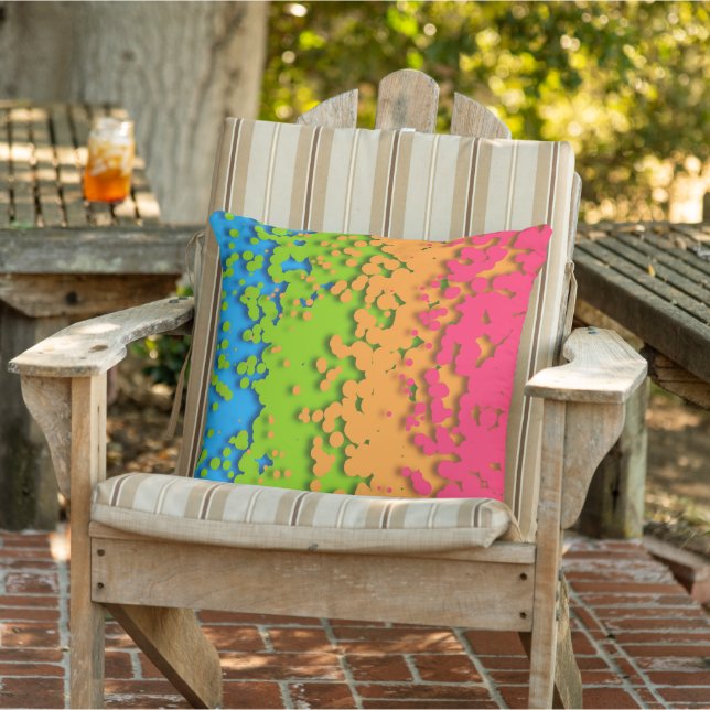 Groovy Retro Bubbelige Trippy Funky Panromantische Buitenkussen (Stoel)
